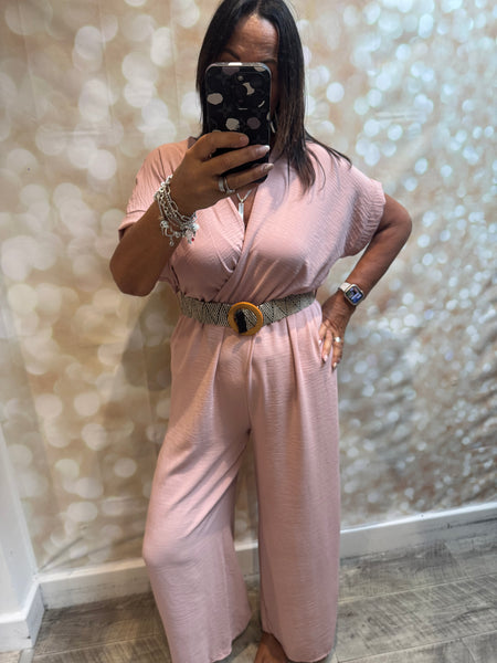 V Front Palazzo Jumpsuit