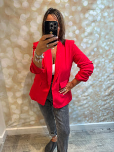Rouched Sleeve Blazer