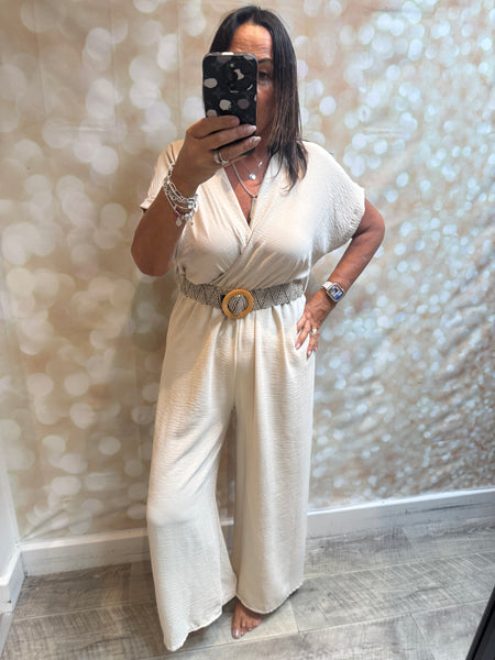 V Front Palazzo Jumpsuit