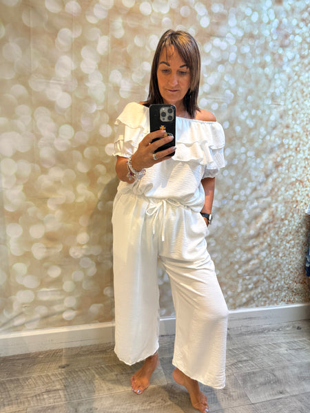 2 Piece cropped Trouser / bardot set