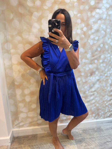 V Front Pleated Playsuit