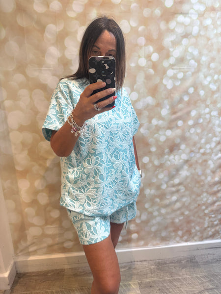 2 Piece Floral Short/Top Set
