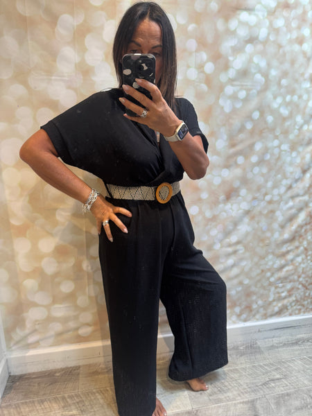 V Front Palazzo Jumpsuit