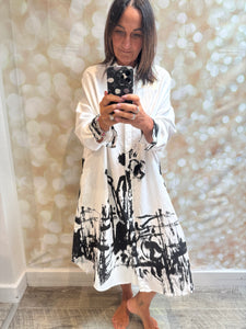 Fly Out Abstract  Shirt Dress