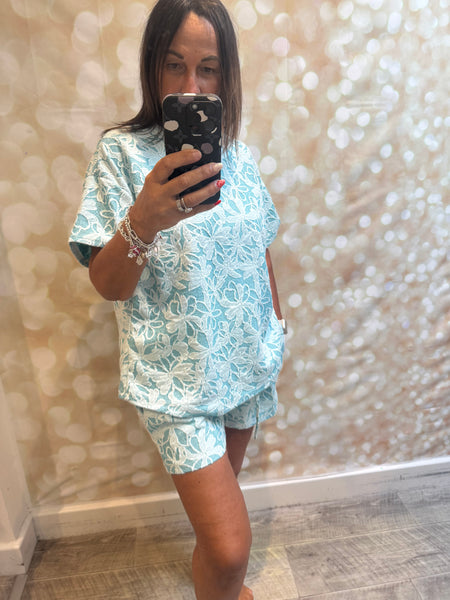 2 Piece Floral Short/Top Set