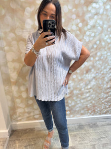 Herringbone Crinkle Top