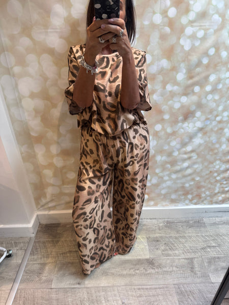 2 Piece Leopard Trouser / Tunic  set