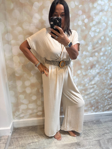 V Front Palazzo Jumpsuit