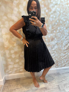 Wrap Over Pleated Dress