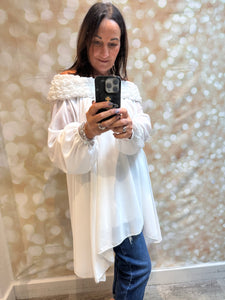 Ruffle Detail  Bardot Top