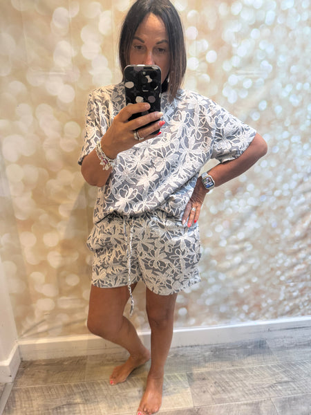 2 Piece Floral Short/Top Set