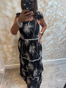 Palm Tree Applique Maxi  Sundress