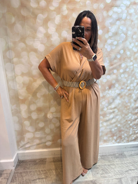 V Front Palazzo Jumpsuit