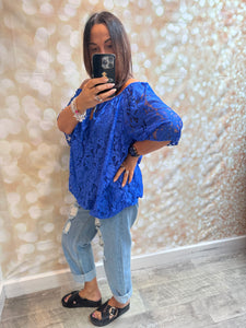 Lace Bardot with Bubble Hem