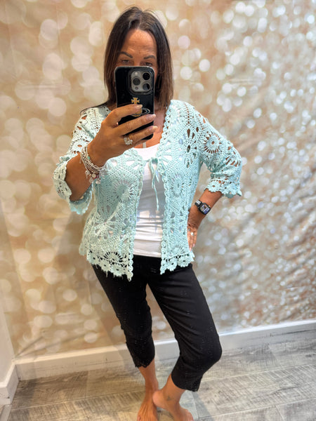 Crochet Tie Front Cardigan