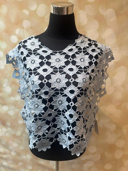 Floral Cut Out Boxy Top
