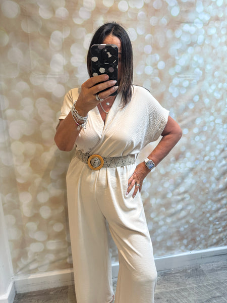 V Front Palazzo Jumpsuit