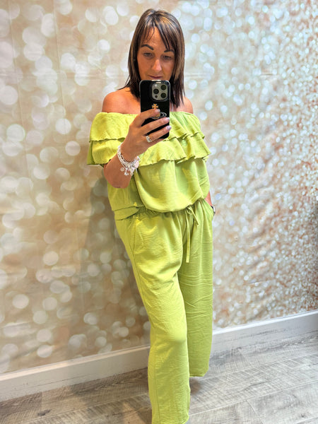 2 Piece cropped Trouser / bardot set