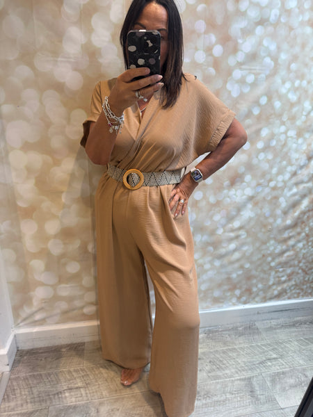 V Front Palazzo Jumpsuit