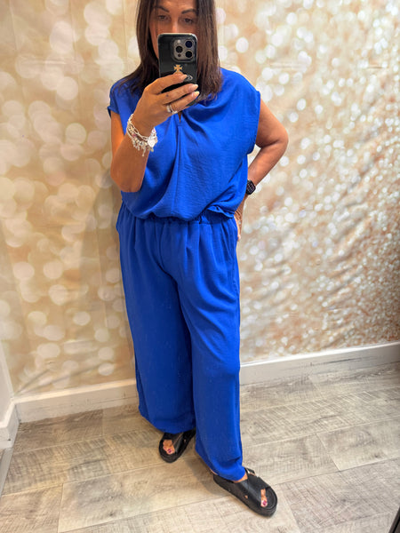 2 Piece Crinkle Palazzo Trouser / Twist Tunic set