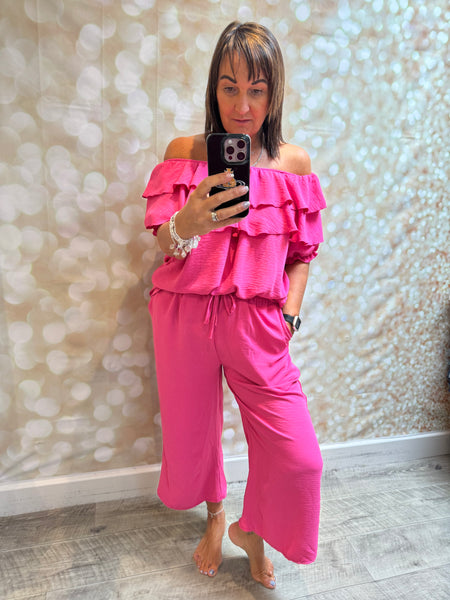 2 Piece cropped Trouser / bardot set