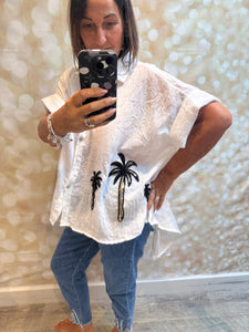 Lidia Cold Wash Palm Tree Shirt