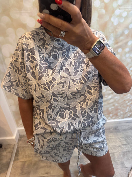 2 Piece Floral Short/Top Set