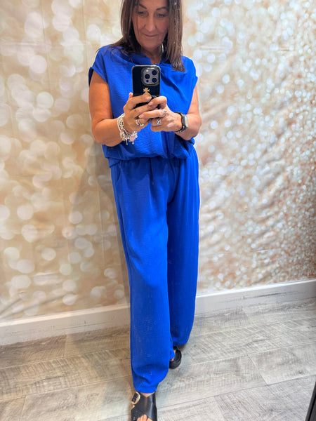 2 Piece Crinkle Palazzo Trouser / Twist Tunic set